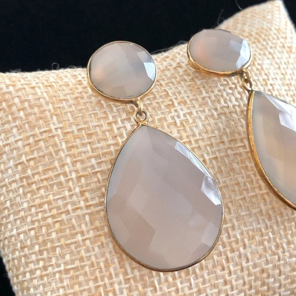 ADMK Jewelry Maya Gold Plated Quartz Drop Earrings - Picture 2 of 4